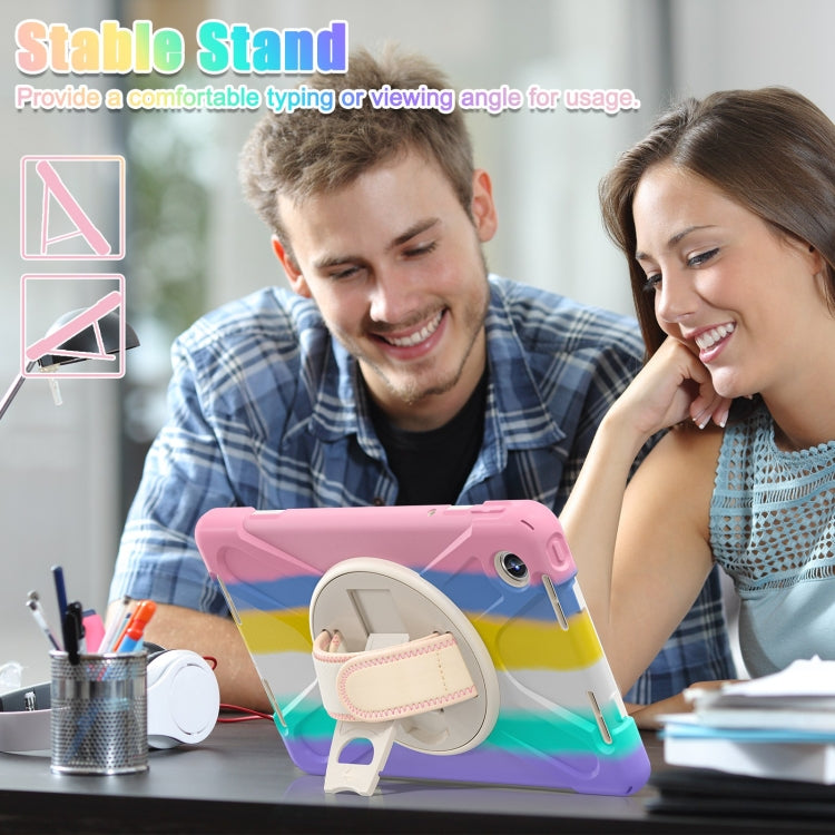 For Lenovo Tab M11 /Xiaoxin Pad 11 2024 Rotatable Holder Silicone Hybrid PC Tablet Case with Shoulder Strap