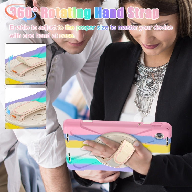 For Lenovo Tab M11 /Xiaoxin Pad 11 2024 Rotatable Holder Silicone Hybrid PC Tablet Case with Shoulder Strap