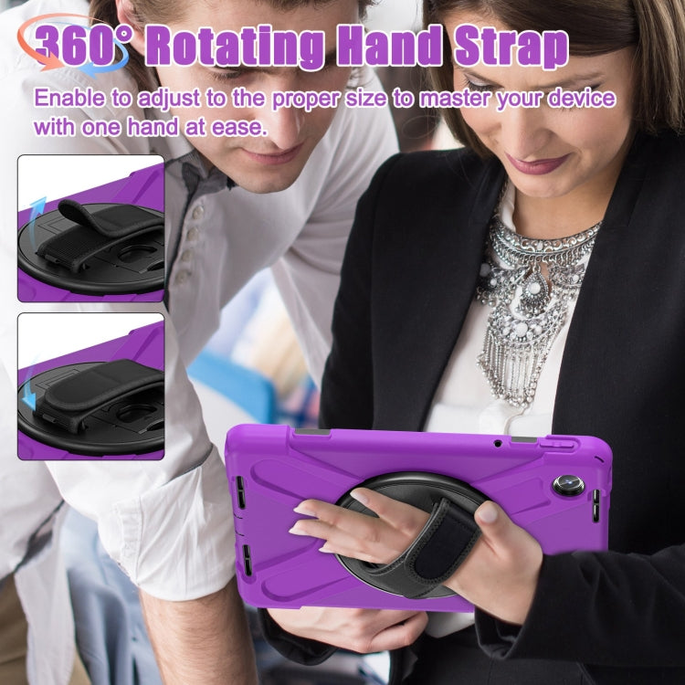 For Lenovo Tab M11 /Xiaoxin Pad 11 2024 Rotatable Holder Silicone Hybrid PC Tablet Case with Shoulder Strap