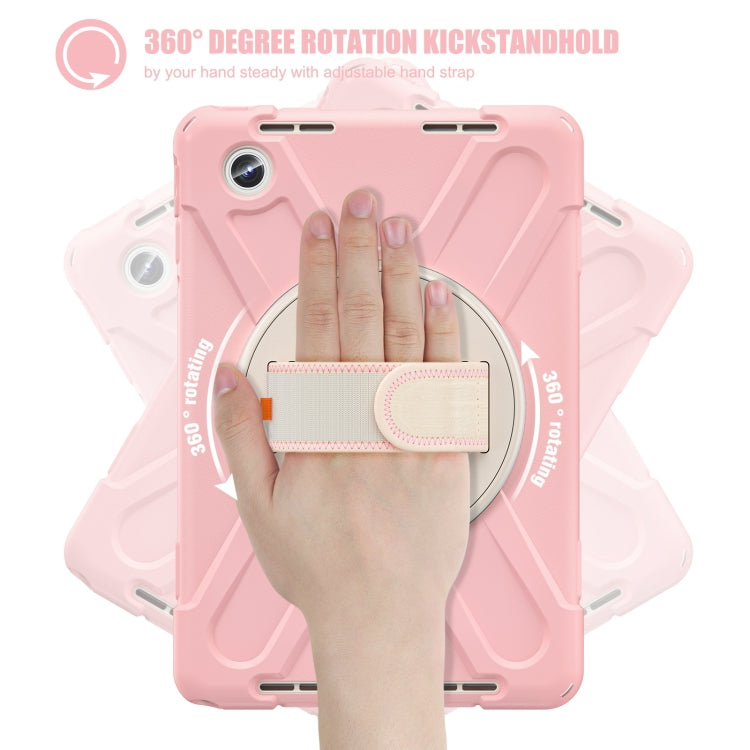 For Lenovo Tab M11 /Xiaoxin Pad 11 2024 Rotatable Holder Silicone Hybrid PC Tablet Case with Shoulder Strap
