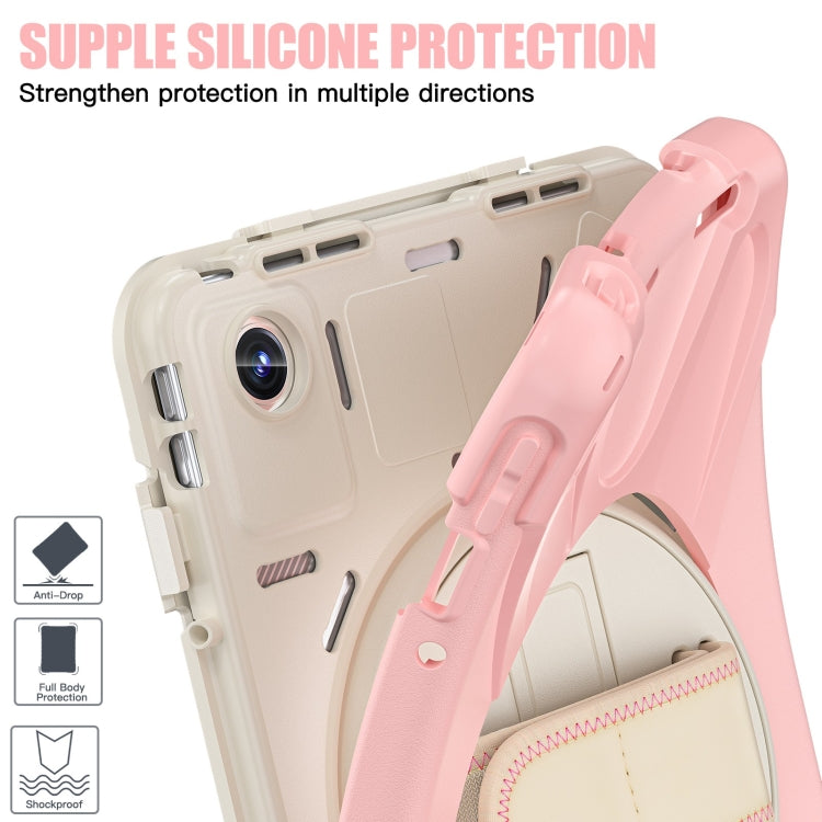 For Lenovo Tab M11 /Xiaoxin Pad 11 2024 Rotatable Holder Silicone Hybrid PC Tablet Case with Shoulder Strap