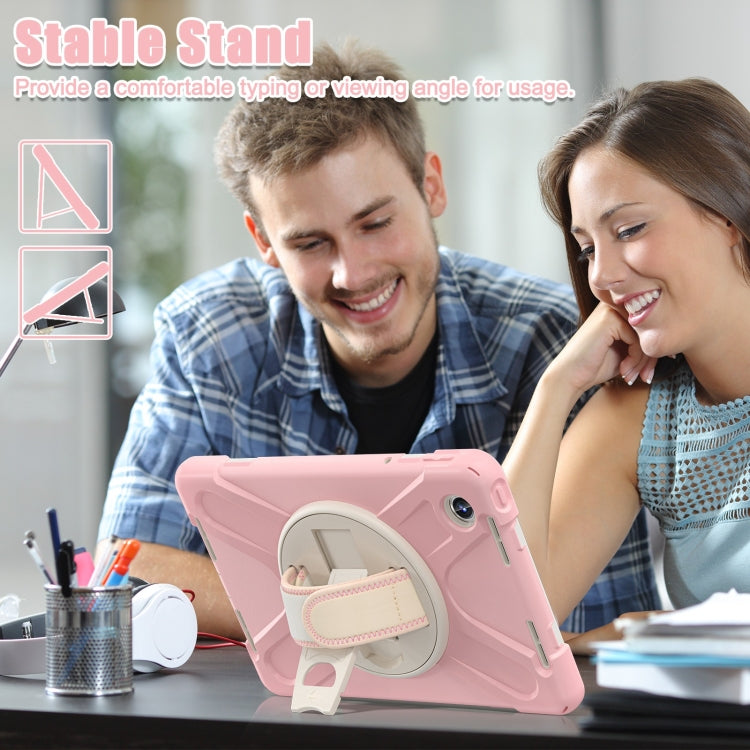 For Lenovo Tab M11 /Xiaoxin Pad 11 2024 Rotatable Holder Silicone Hybrid PC Tablet Case with Shoulder Strap