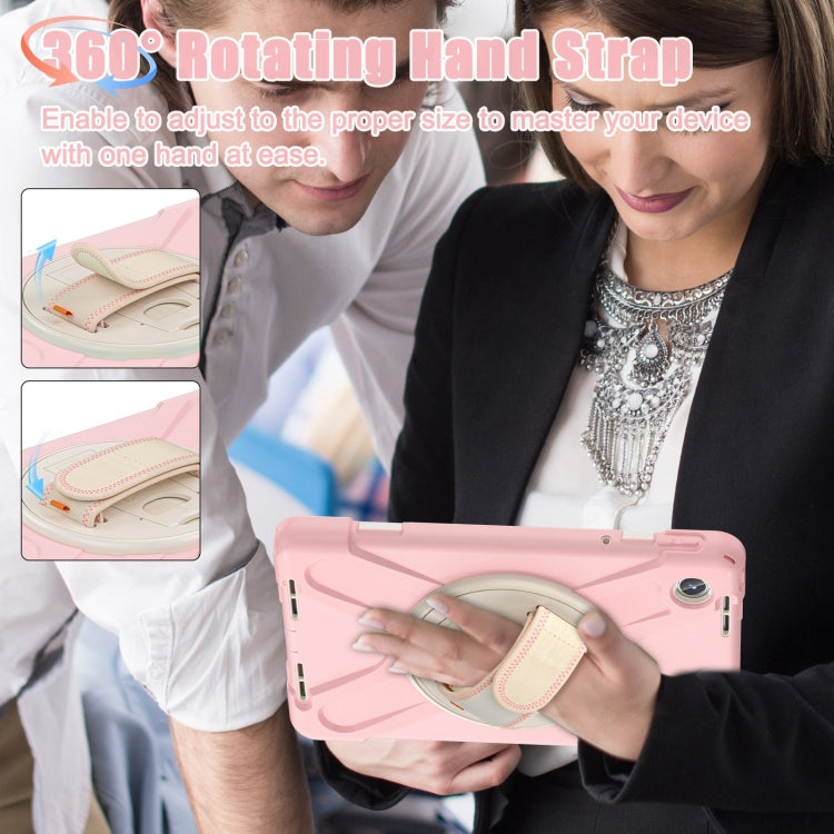 For Lenovo Tab M11 /Xiaoxin Pad 11 2024 Rotatable Holder Silicone Hybrid PC Tablet Case with Shoulder Strap