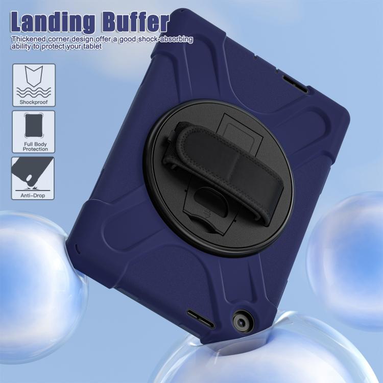 For Lenovo Tab 10.1 2025 / ZhaoYang K10c Rotatable Holder Silicone Hybrid PC Tablet Case with Shoulder Strap