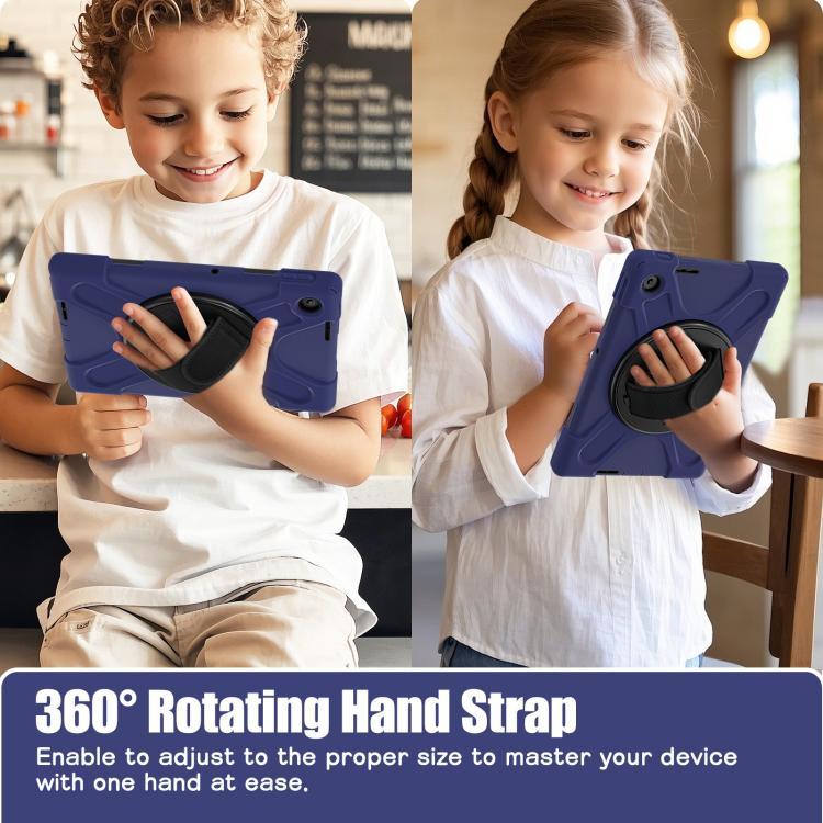 For Lenovo Tab 10.1 2025 / ZhaoYang K10c Rotatable Holder Silicone Hybrid PC Tablet Case with Shoulder Strap