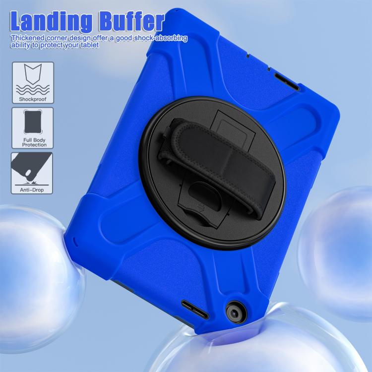 For Lenovo Tab 10.1 2025 / ZhaoYang K10c Rotatable Holder Silicone Hybrid PC Tablet Case with Shoulder Strap
