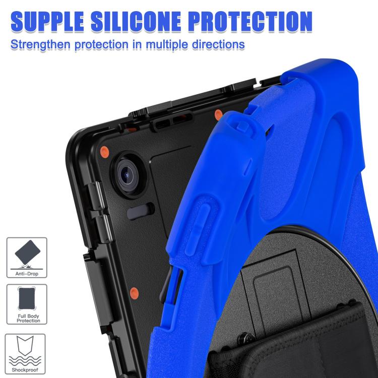 For Lenovo Tab 10.1 2025 / ZhaoYang K10c Rotatable Holder Silicone Hybrid PC Tablet Case with Shoulder Strap