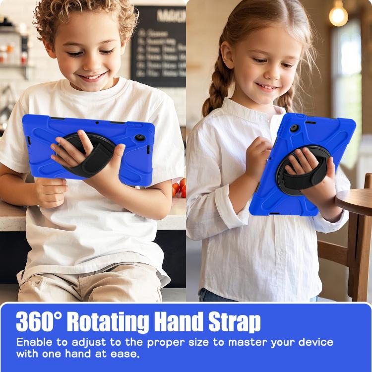 For Lenovo Tab 10.1 2025 / ZhaoYang K10c Rotatable Holder Silicone Hybrid PC Tablet Case with Shoulder Strap