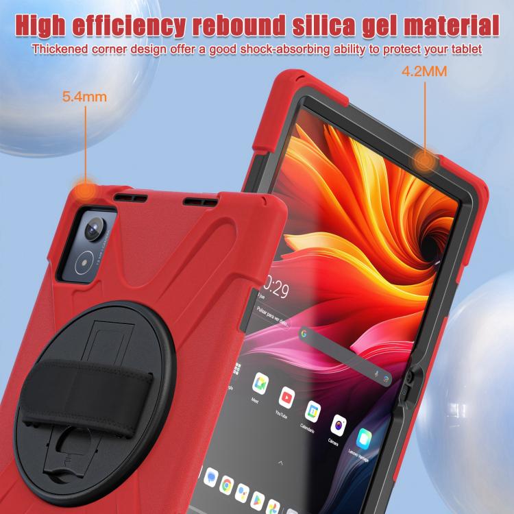 For Lenovo Tab K11 Plus Rotatable Holder Silicone Hybrid PC Tablet Case with Shoulder Strap