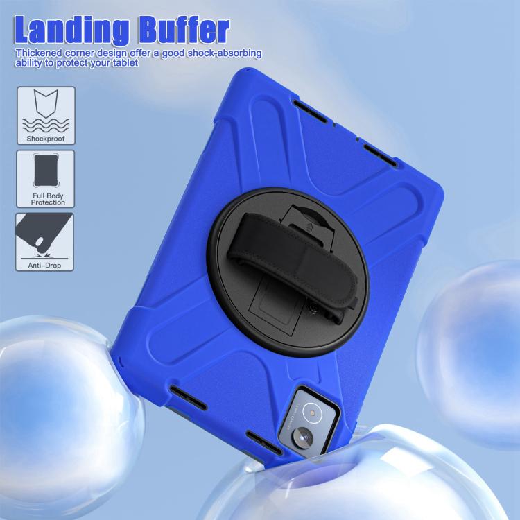 For Lenovo Tab K11 Plus Rotatable Holder Silicone Hybrid PC Tablet Case with Shoulder Strap