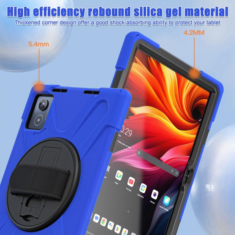 For Lenovo Tab K11 Plus Rotatable Holder Silicone Hybrid PC Tablet Case with Shoulder Strap
