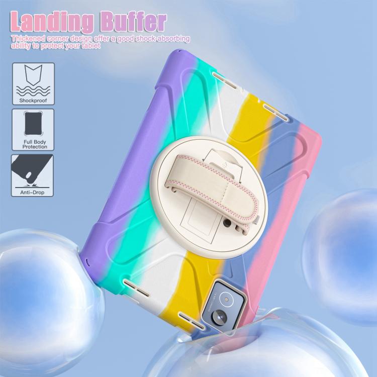 For Lenovo Tab K11 Plus Rotatable Holder Silicone Hybrid PC Tablet Case with Shoulder Strap