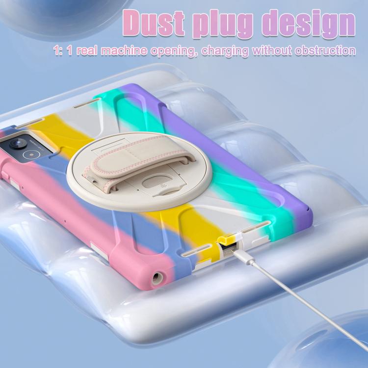 For Lenovo Tab K11 Plus Rotatable Holder Silicone Hybrid PC Tablet Case with Shoulder Strap