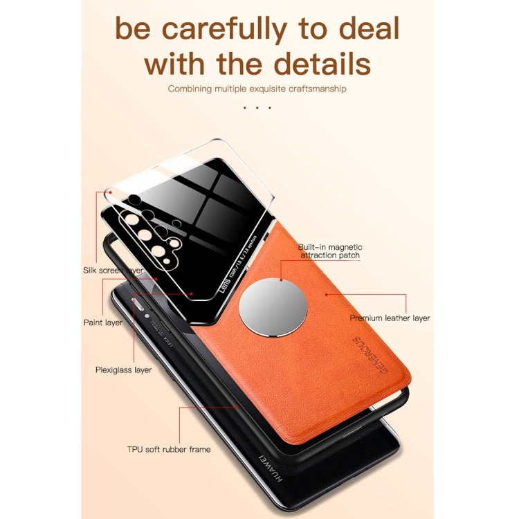 For Huawei nova 5 All-inclusive Leather + Organic Glass Protective Case with Metal Iron Sheet