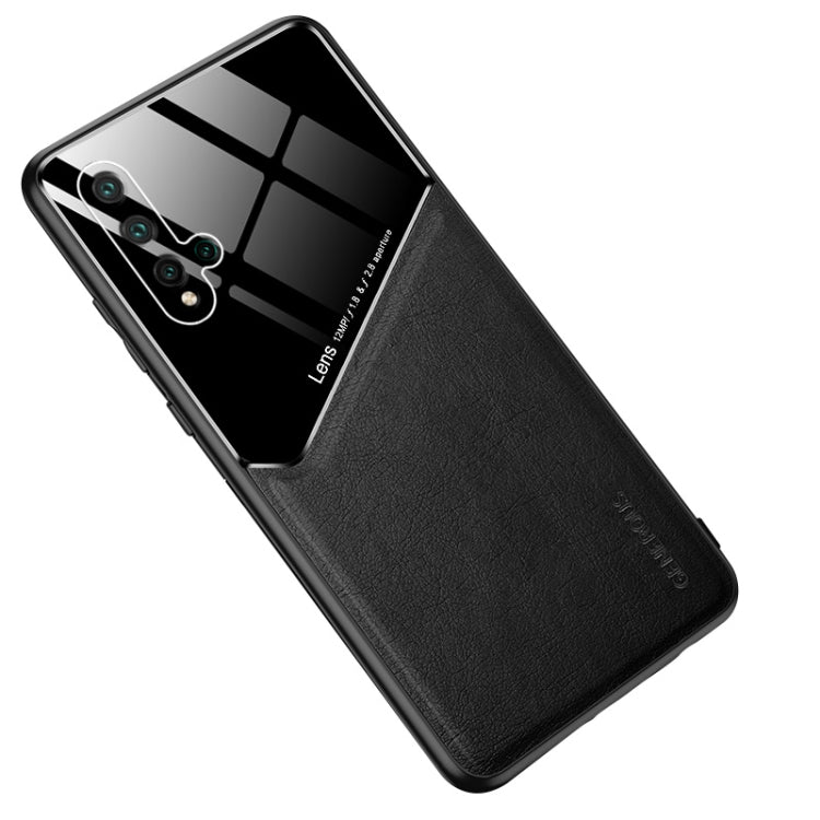 For Huawei nova 5 All-inclusive Leather + Organic Glass Protective Case with Metal Iron Sheet
