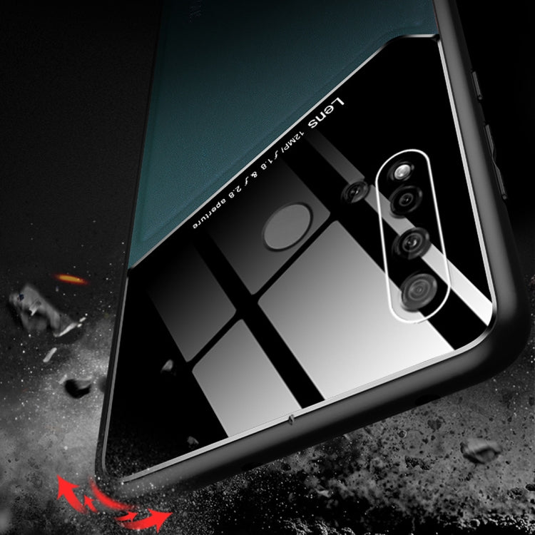 For Huawei nova 5i All-inclusive Leather + Organic Glass Protective Case with Metal Iron Sheet