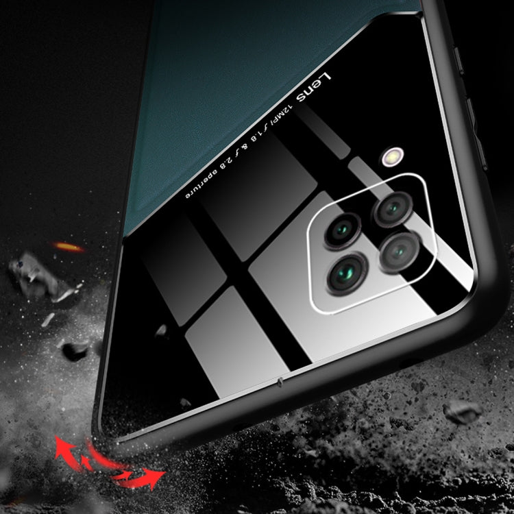 For Huawei nova 6 SE All-inclusive Leather + Organic Glass Protective Case with Metal Iron Sheet