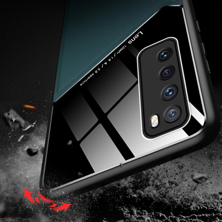 For Huawei nova 7 5G All-inclusive Leather + Organic Glass Protective Case with Metal Iron Sheet