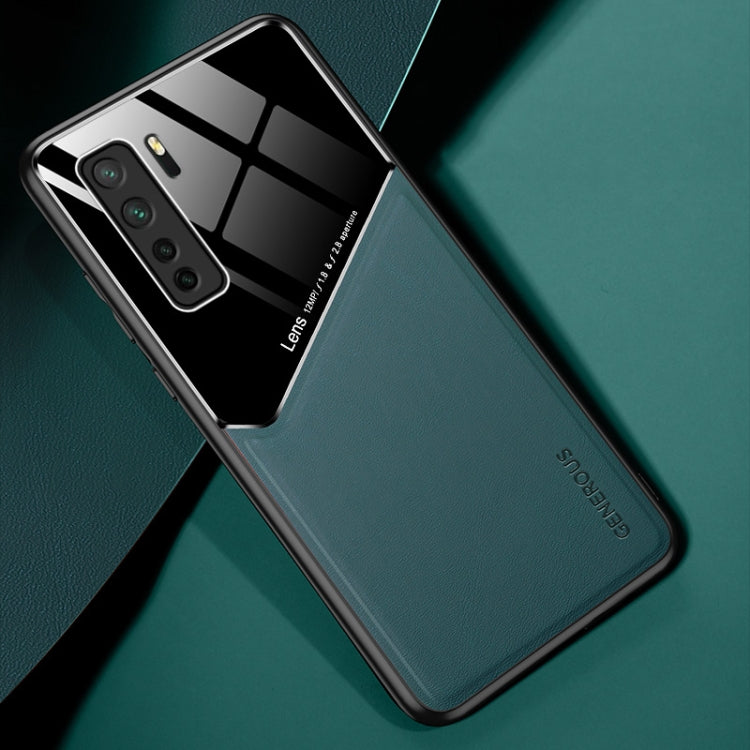 For Huawei Nova 7 SE All-inclusive Leather + Organic Glass Protective Case with Metal Iron Sheet