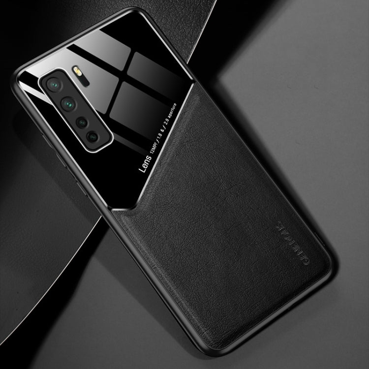 For Huawei Nova 7 SE All-inclusive Leather + Organic Glass Protective Case with Metal Iron Sheet