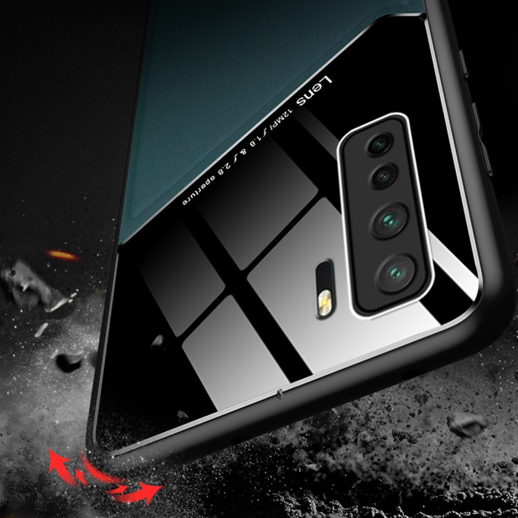 For Huawei Nova 7 SE All-inclusive Leather + Organic Glass Protective Case with Metal Iron Sheet