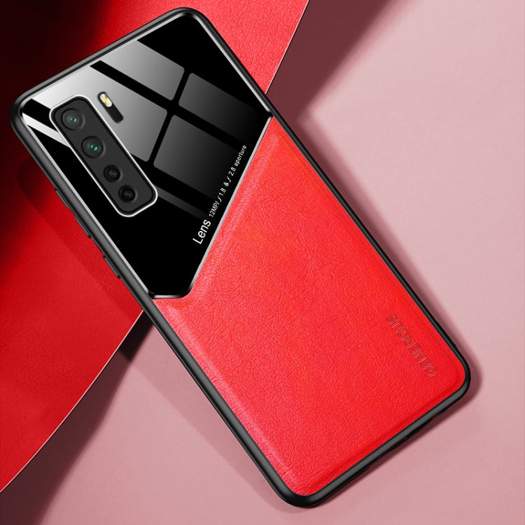 For Huawei Nova 7 SE All-inclusive Leather + Organic Glass Protective Case with Metal Iron Sheet