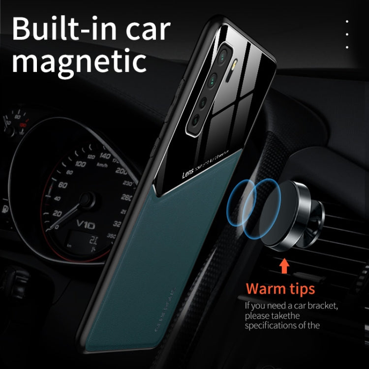 For Huawei Nova 7 SE All-inclusive Leather + Organic Glass Protective Case with Metal Iron Sheet