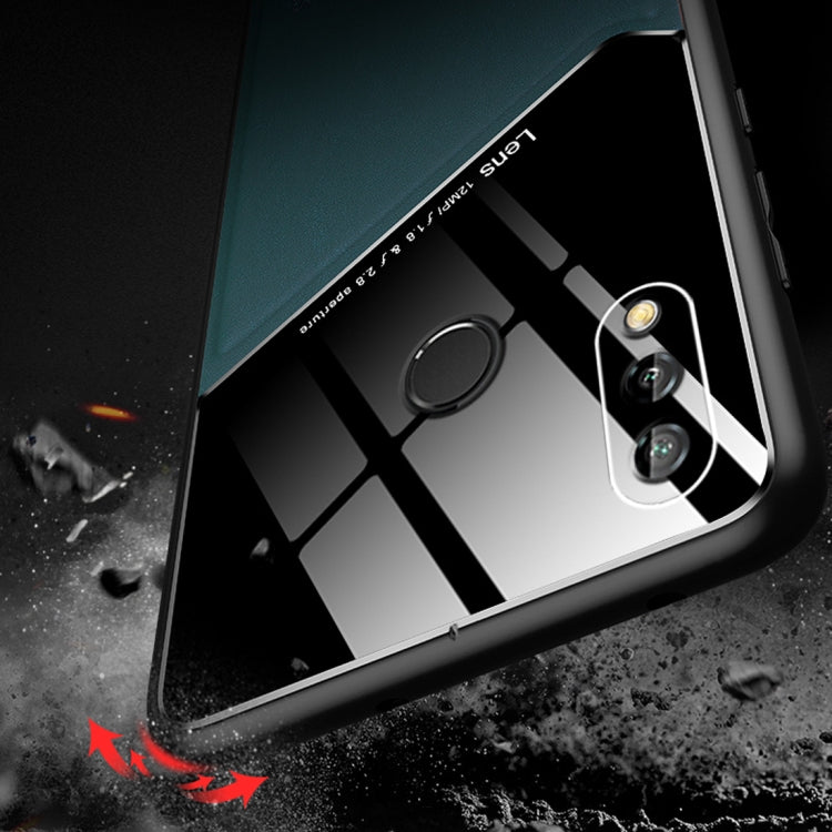 For Huawei P20 Lite All-inclusive Leather + Organic Glass Protective Case with Metal Iron Sheet