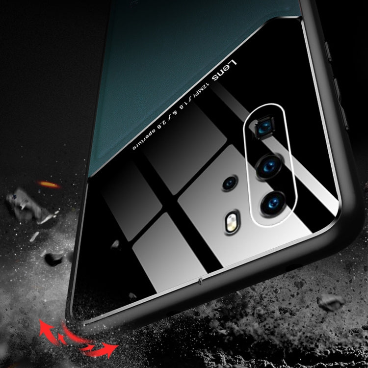 For Huawei P30 Pro All-inclusive Leather + Organic Glass Protective Case with Metal Iron Sheet