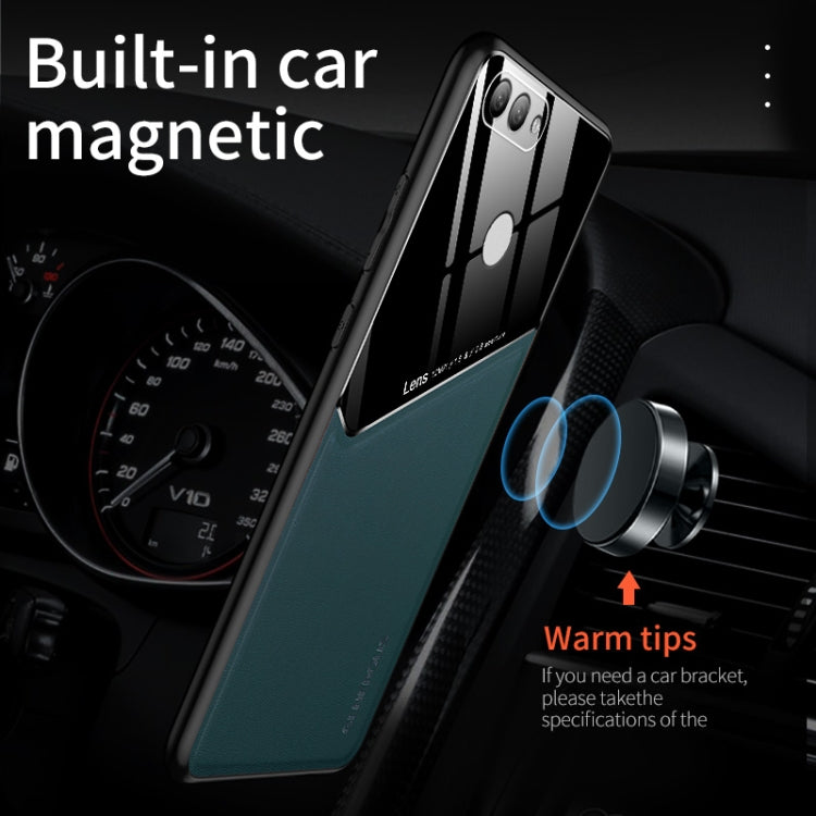 For Huawei Y9 (2018) All-inclusive Leather + Organic Glass Protective Case with Metal Iron Sheet