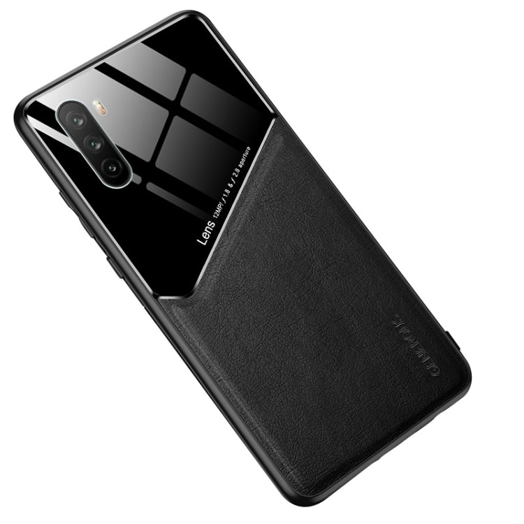 For Huawei Maimang 9 All-inclusive Leather + Organic Glass Protective Case with Metal Iron Sheet