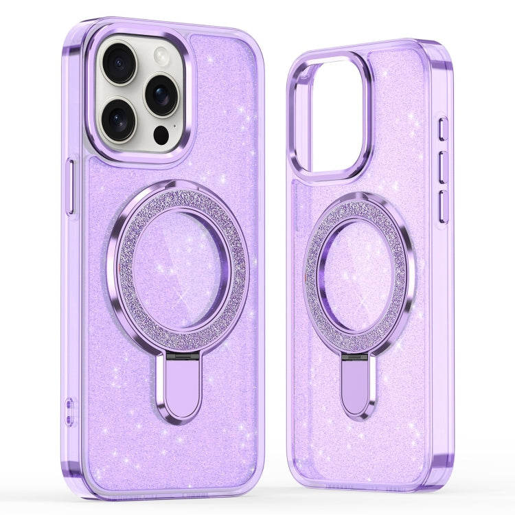 For iPhone 16 Pro Max Glitter Ring Holder MagSafe Phone Case