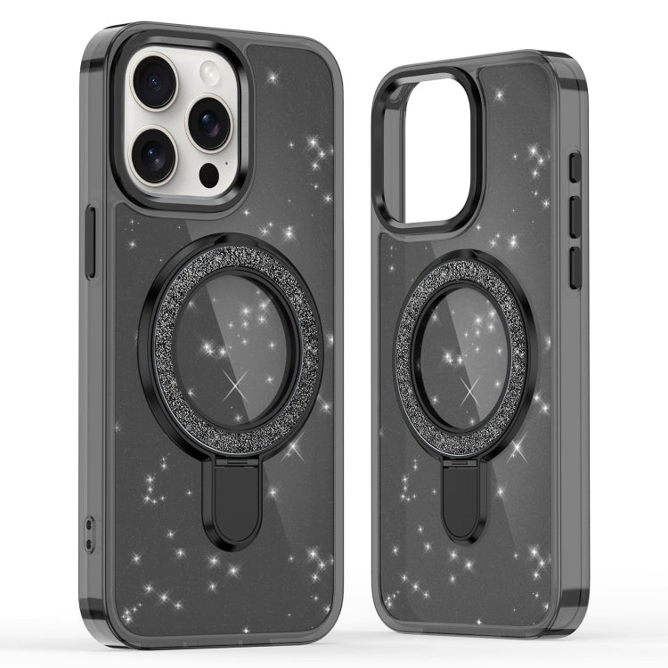 For iPhone 16 Pro Max Glitter Ring Holder MagSafe Phone Case
