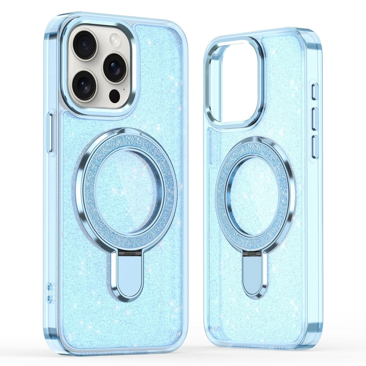 For iPhone 16 Pro Glitter Ring Holder MagSafe Phone Case