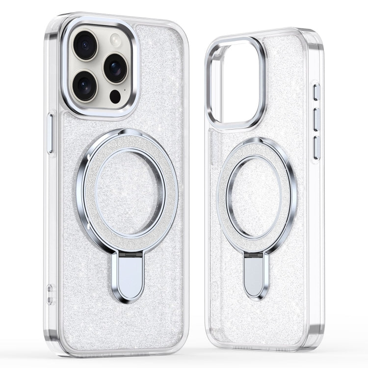 For iPhone 16 Pro Glitter Ring Holder MagSafe Phone Case