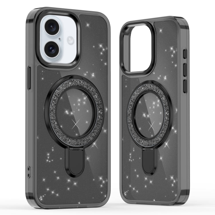 For iPhone 16 Plus Glitter Ring Holder MagSafe Phone Case