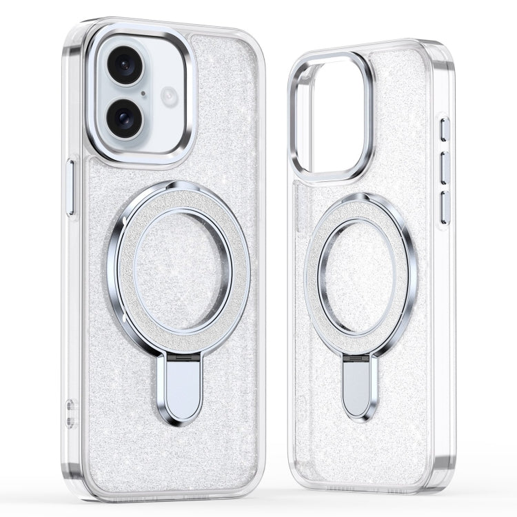 For iPhone 16 Glitter Ring Holder MagSafe Phone Case