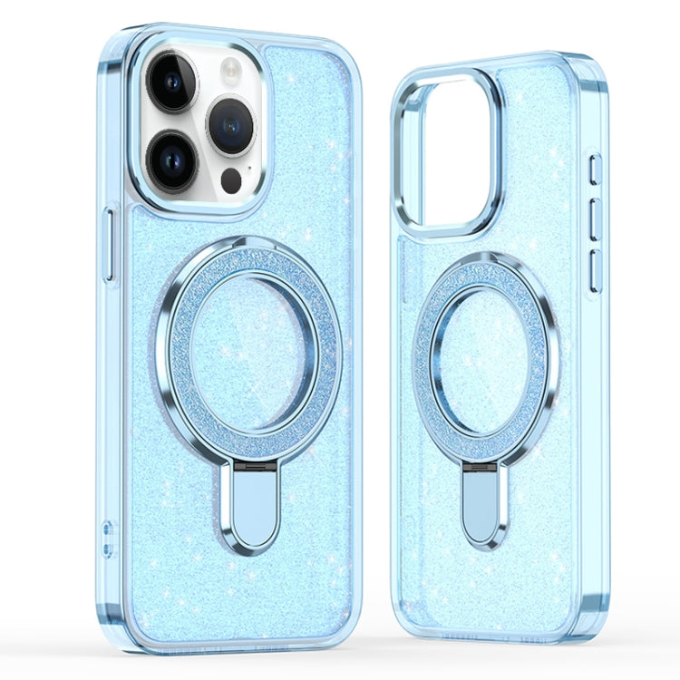 For iPhone 15 Pro Glitter Ring Holder MagSafe Phone Case