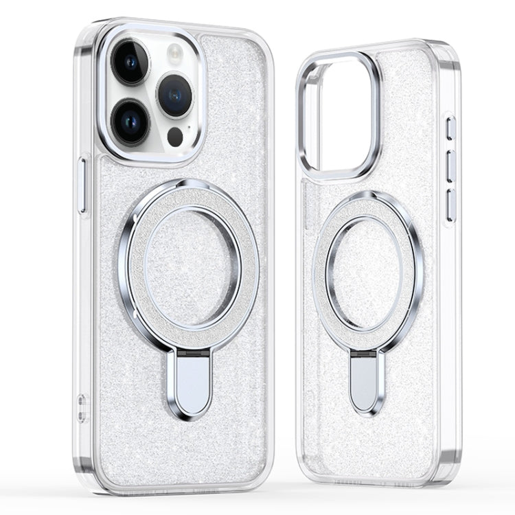 For iPhone 15 Pro Glitter Ring Holder MagSafe Phone Case