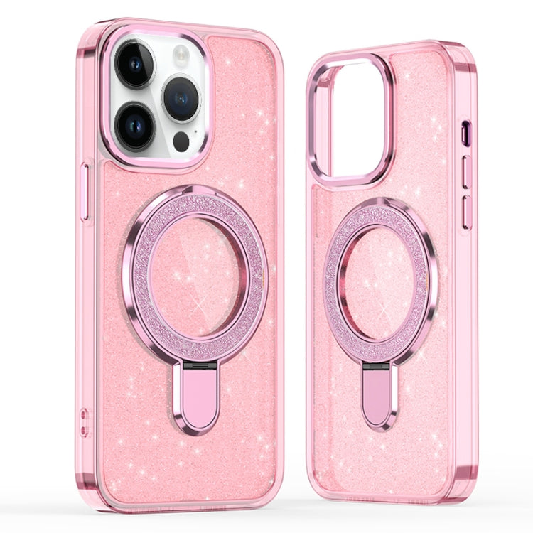 For iPhone 14 Pro Max Glitter Ring Holder MagSafe Phone Case