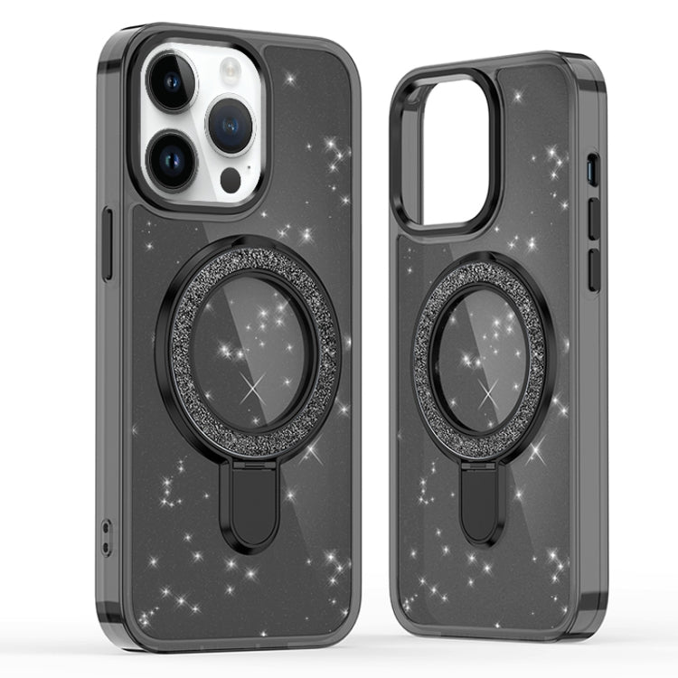 For iPhone 14 Pro Max Glitter Ring Holder MagSafe Phone Case