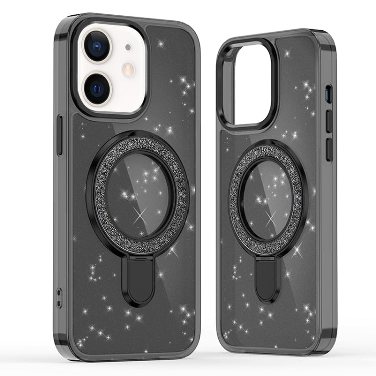 For iPhone 12 / 12 Pro Glitter Ring Holder MagSafe Phone Case