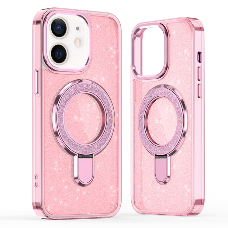 For iPhone 11 Glitter Ring Holder MagSafe Phone Case