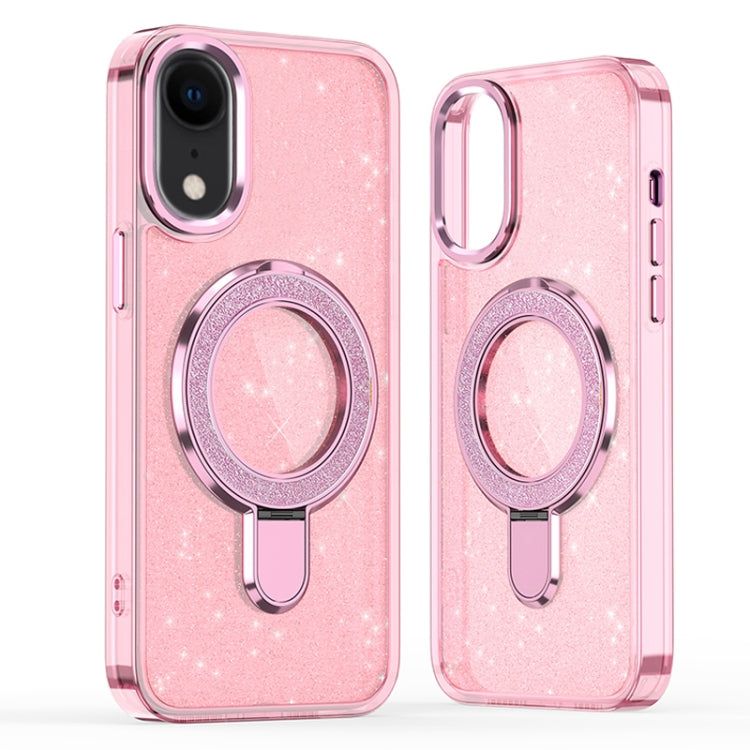 For iPhone XR Glitter Ring Holder MagSafe Phone Case