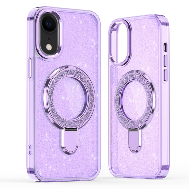 For iPhone XR Glitter Ring Holder MagSafe Phone Case
