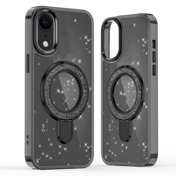 For iPhone XR Glitter Ring Holder MagSafe Phone Case