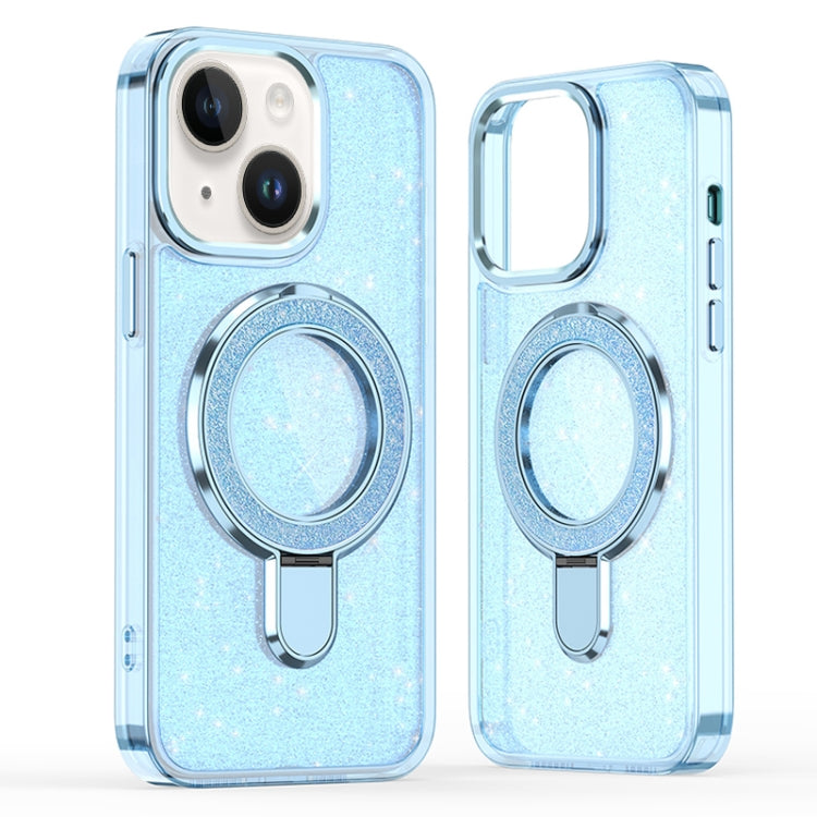 For iPhone 14 Plus Glitter Ring Holder MagSafe Phone Case