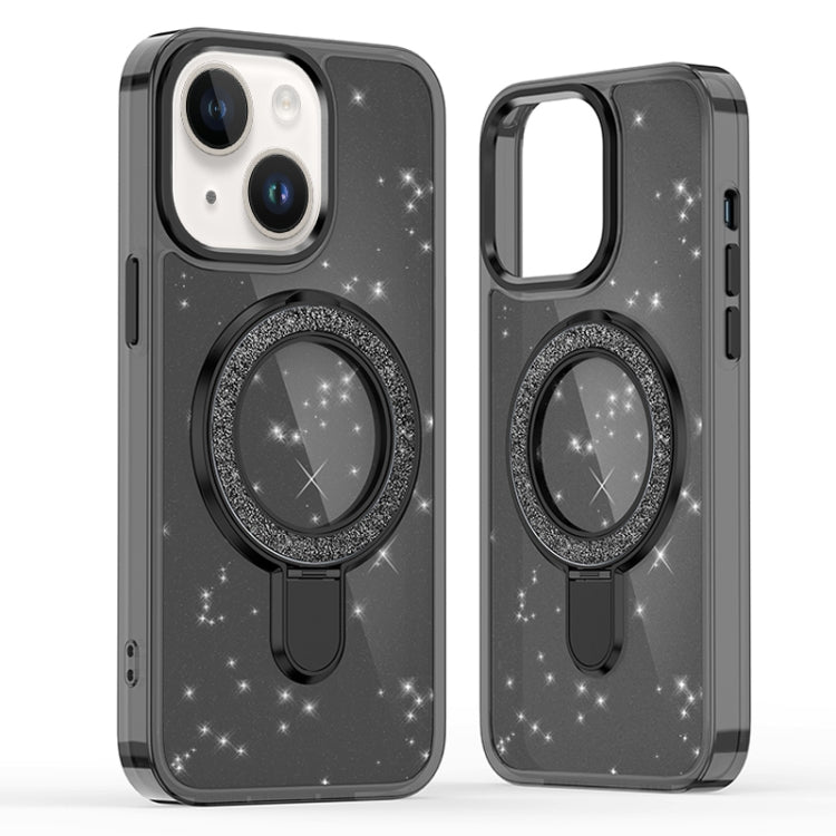 For iPhone 14 Plus Glitter Ring Holder MagSafe Phone Case