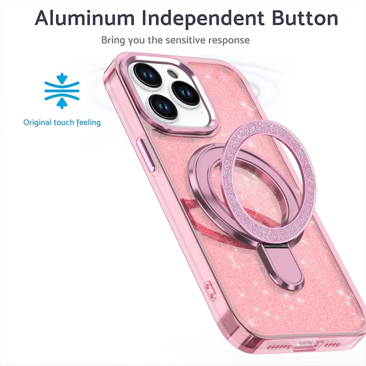 For iPhone 13 / 14 Glitter Ring Holder MagSafe Phone Case