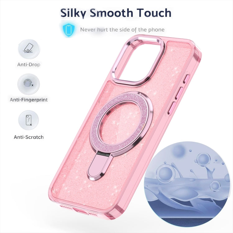 For iPhone 14 Pro Max Glitter Ring Holder MagSafe Phone Case